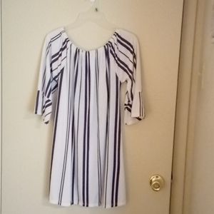 New blue and white mini dress